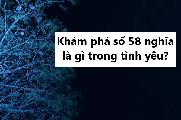 Khám phá số 58 nghĩa là gì trong tình yêu?