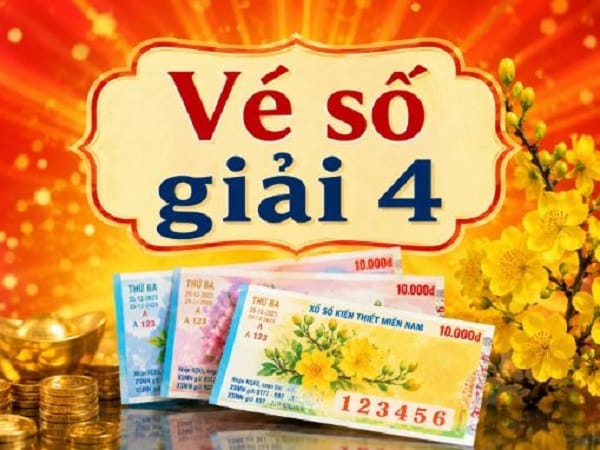 Trúng giải 4 vé số được bao nhiêu tiền?